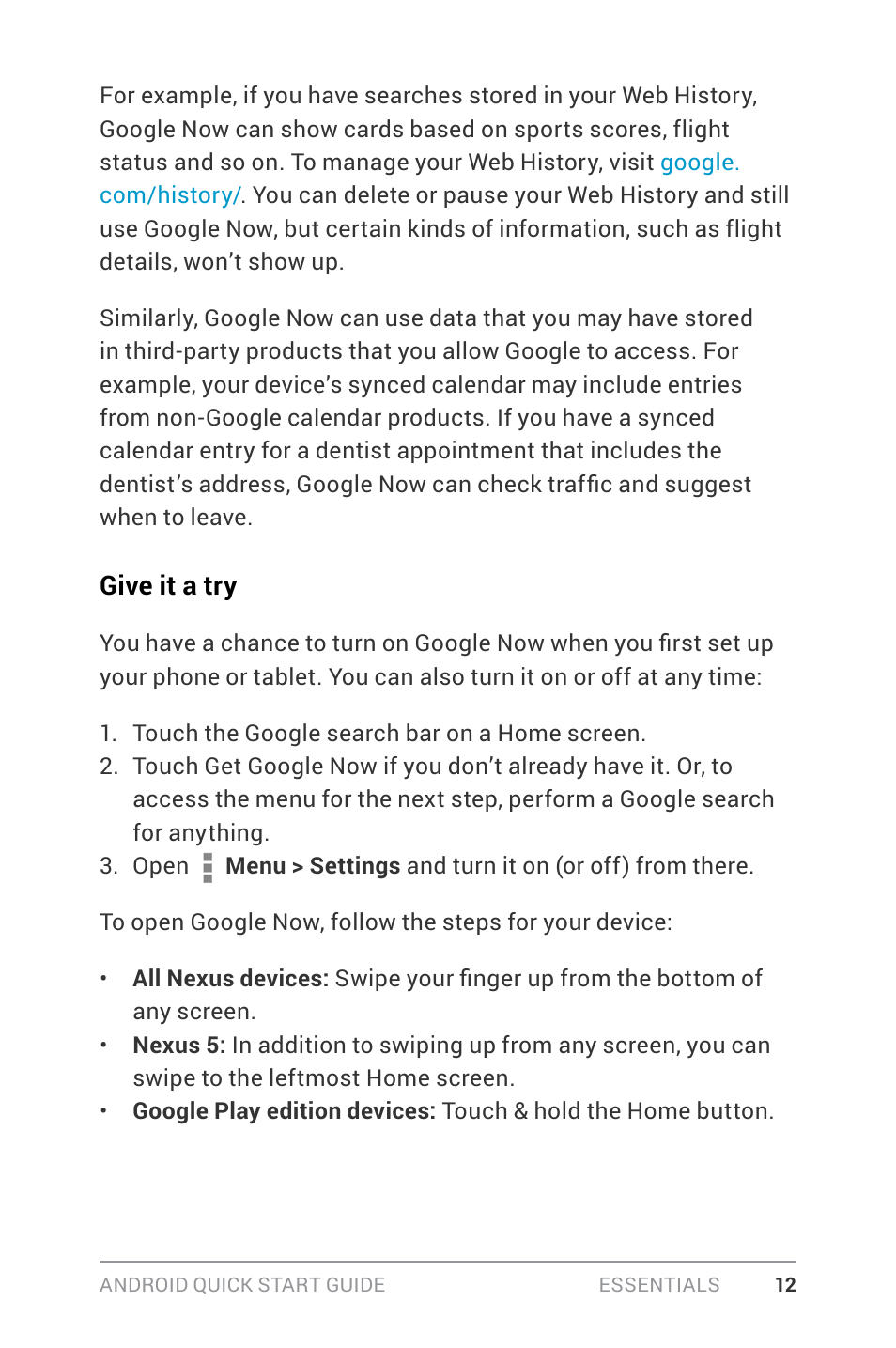 Google ANDROID Quick Start Guide (4.4, KitKat) User Manual | Page 16 / 54