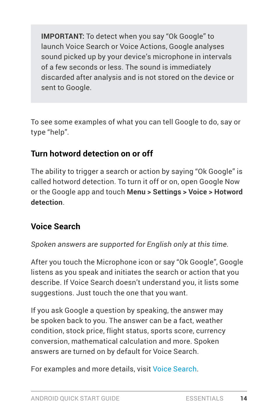 Google ANDROID Quick Start Guide (4.4, KitKat) User Manual | Page 18 / 54