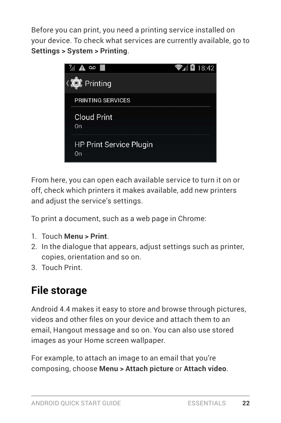 File storage | Google ANDROID Quick Start Guide (4.4, KitKat) User Manual | Page 26 / 54