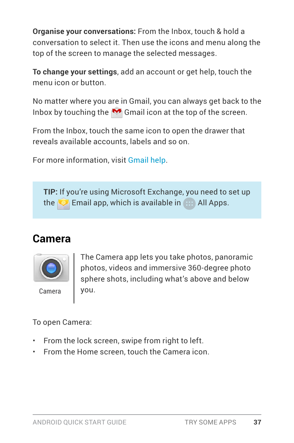 Camera | Google ANDROID Quick Start Guide (4.4, KitKat) User Manual | Page 41 / 54