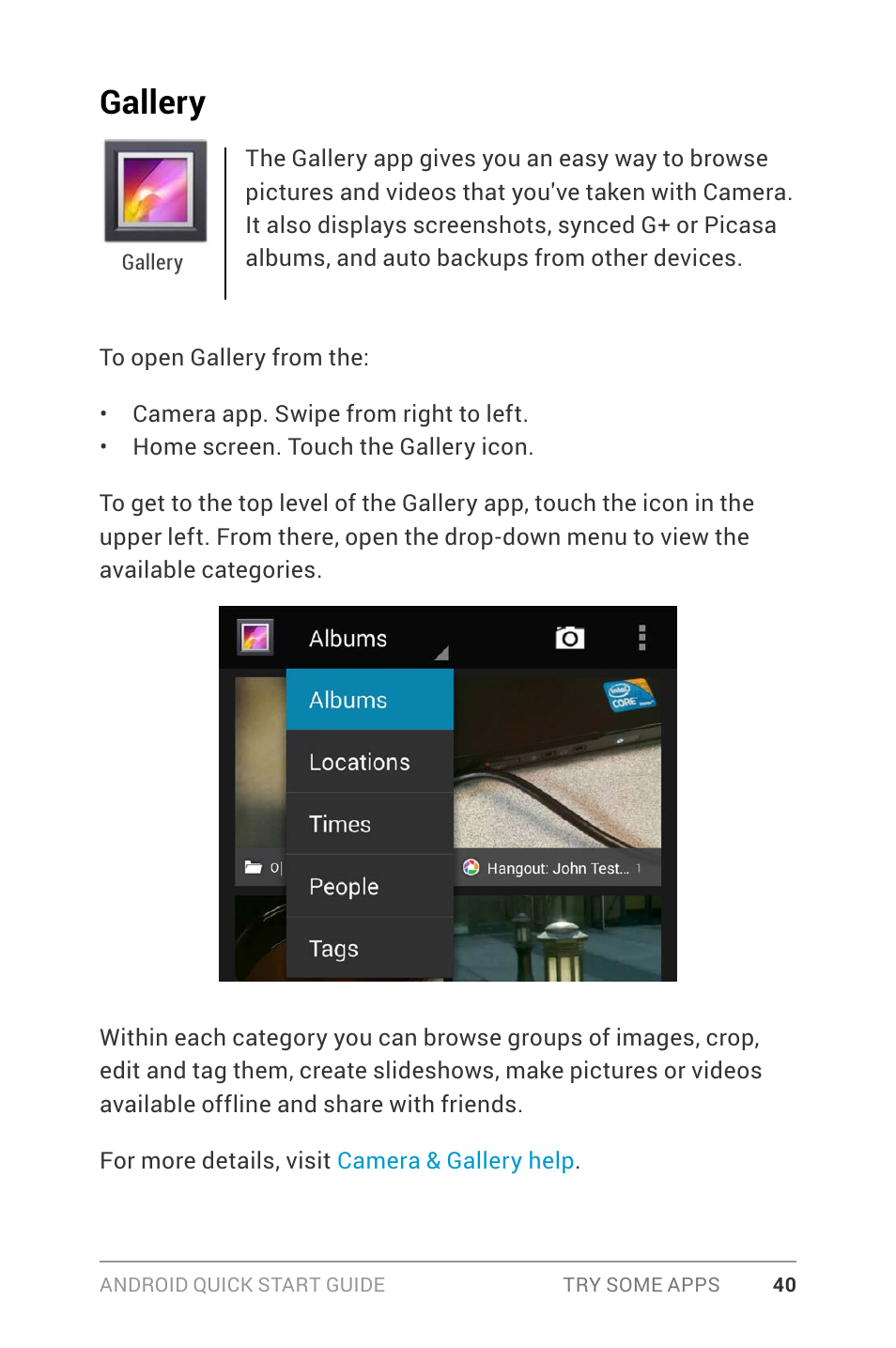 Gallery, Gallery 40 | Google ANDROID Quick Start Guide (4.4, KitKat) User Manual | Page 44 / 54