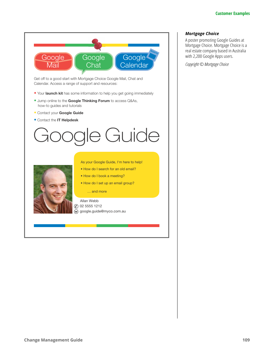 Google guide, Calendar google, Mail google chat google | Google Apps for Work User Manual | Page 109 / 120