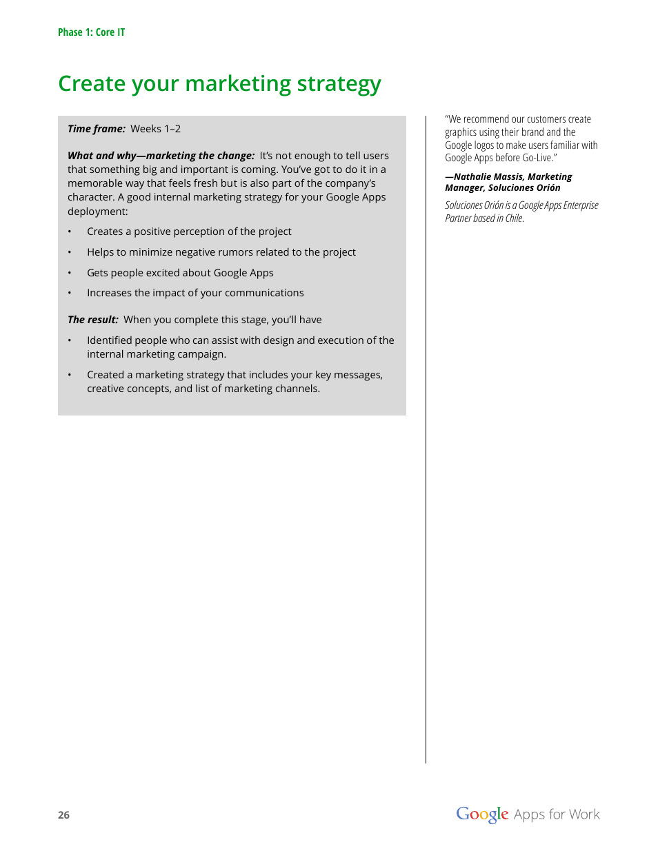 Create your marketing strategy | Google Apps for Work User Manual | Page 26 / 120