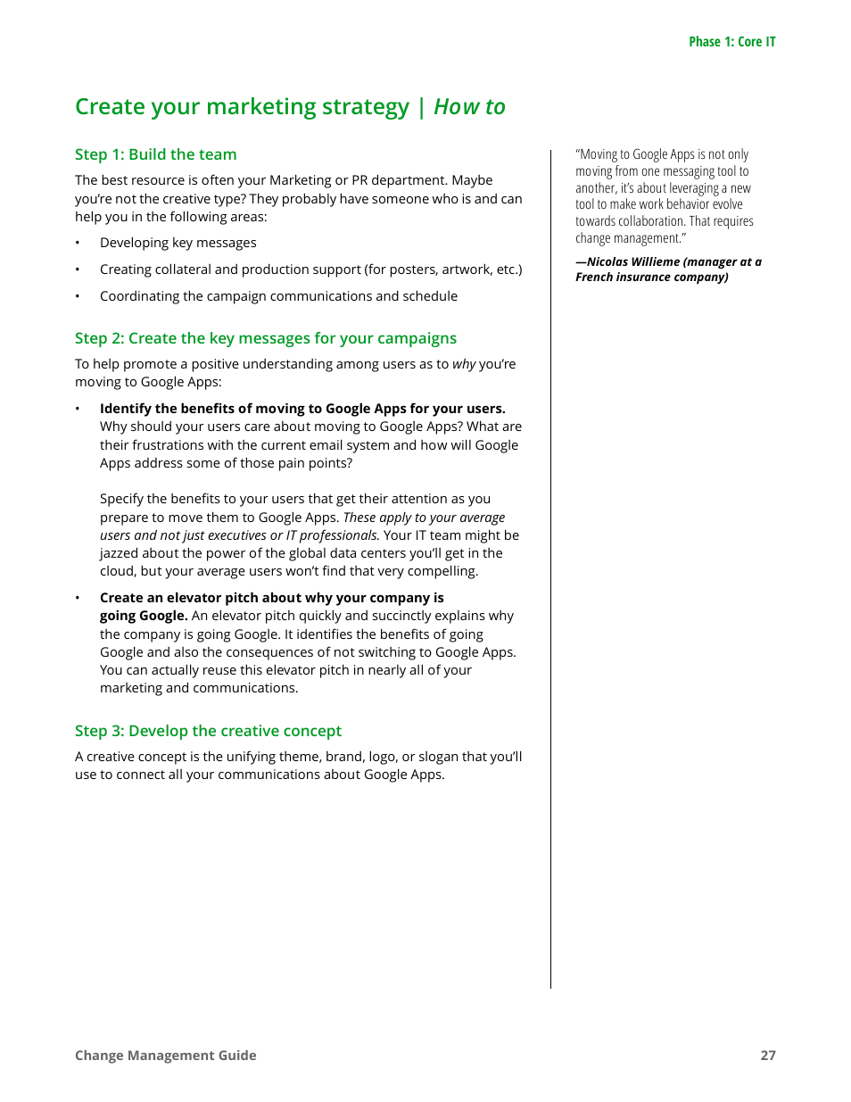 Create your marketing strategy | how to | Google Apps for Work User Manual | Page 27 / 120