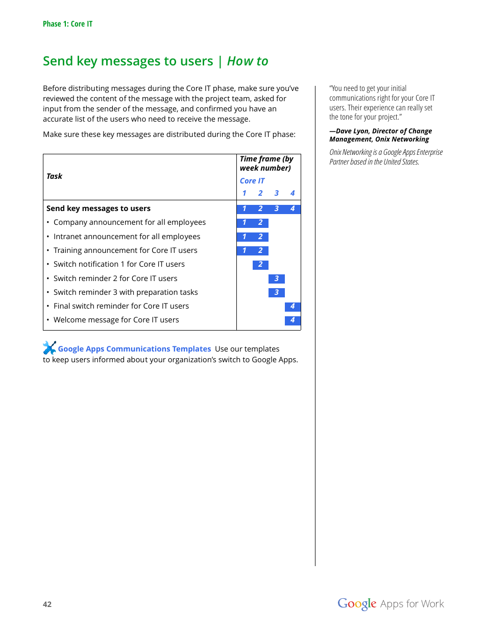Send key messages to users | how to | Google Apps for Work User Manual | Page 42 / 120