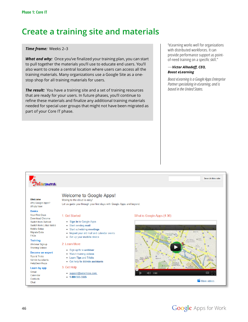 Create a training site and materials | Google Apps for Work User Manual | Page 46 / 120