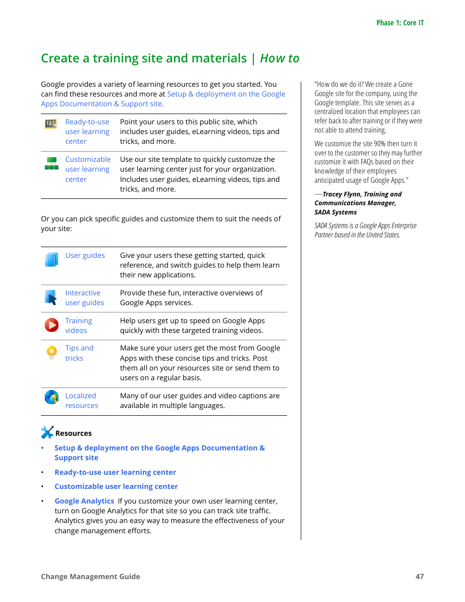 Create a training site and materials | how to | Google Apps for Work User Manual | Page 47 / 120