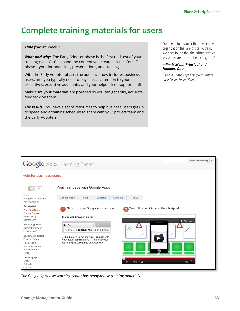 Complete training materials for users | Google Apps for Work User Manual | Page 63 / 120
