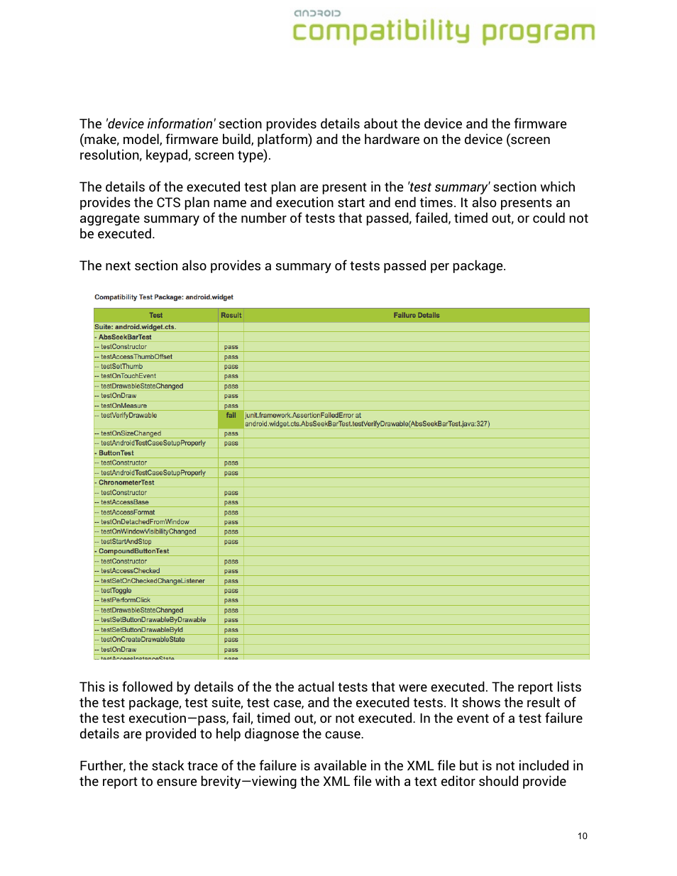 Google Compatibility Test Suite (CTS) User Manual User Manual | Page 10 / 21