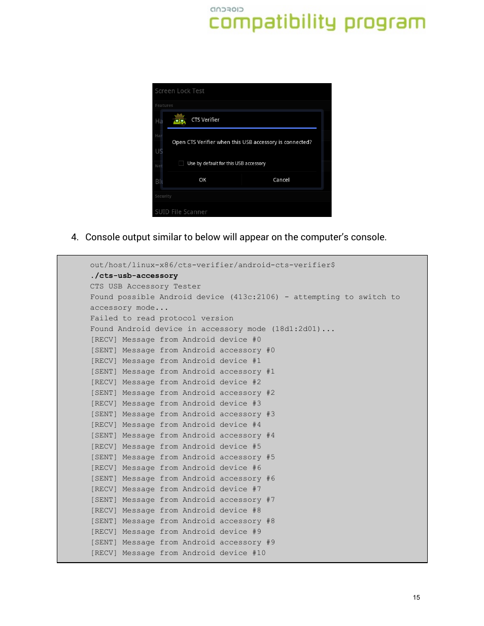 Google Compatibility Test Suite (CTS) User Manual User Manual | Page 15 / 21