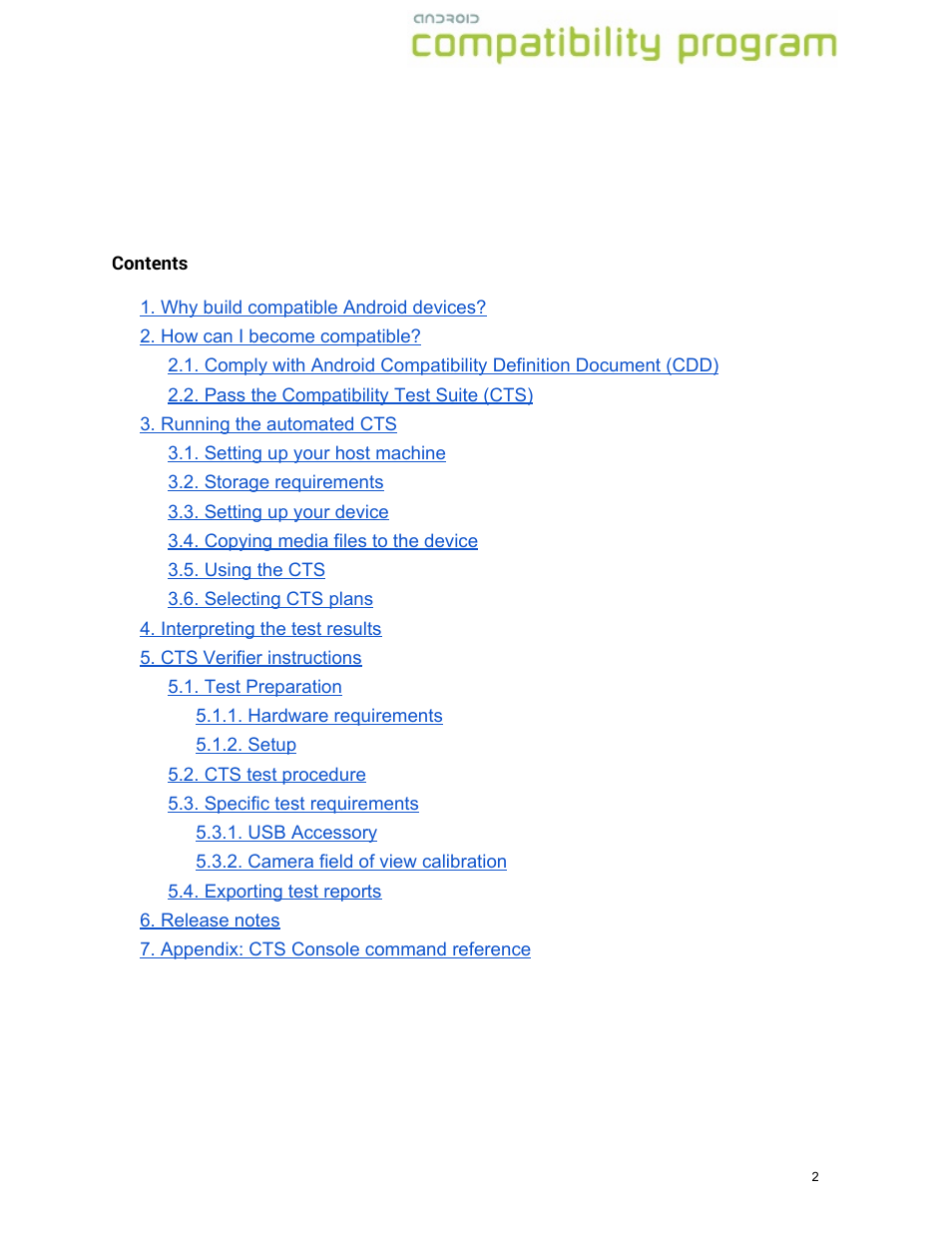 Google Compatibility Test Suite (CTS) User Manual User Manual | Page 2 / 21