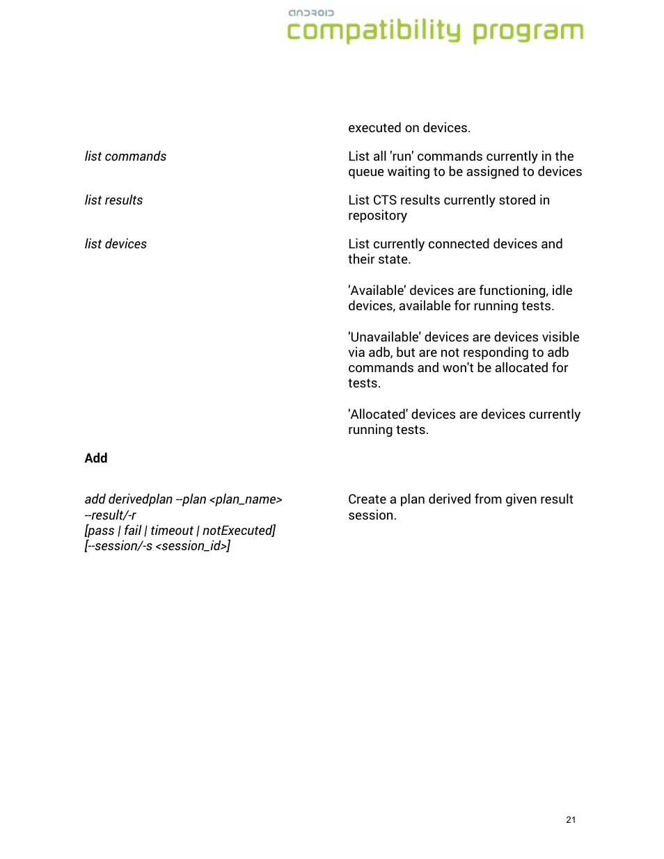 Google Compatibility Test Suite (CTS) User Manual User Manual | Page 21 / 21