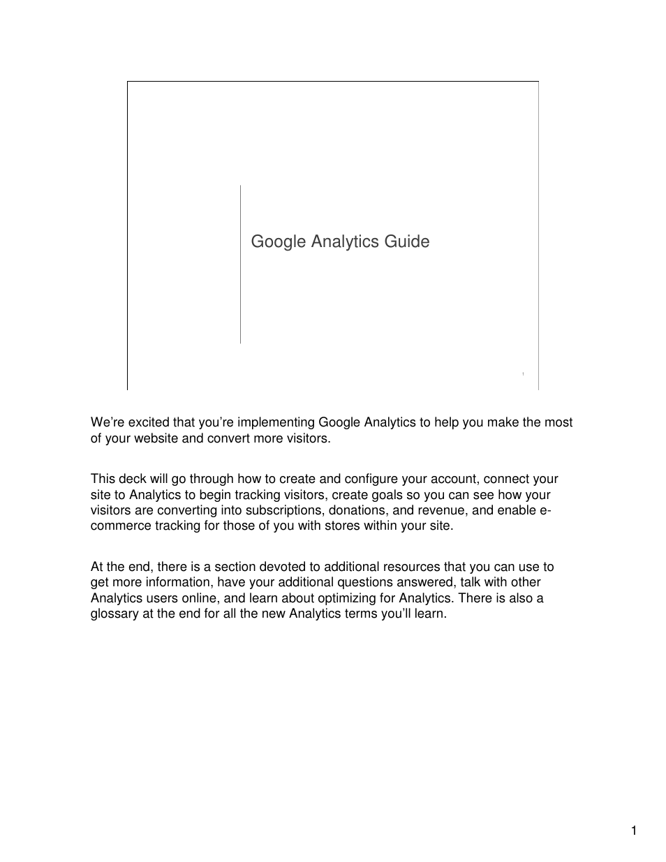 Google Analytics Guide User Manual | 48 pages