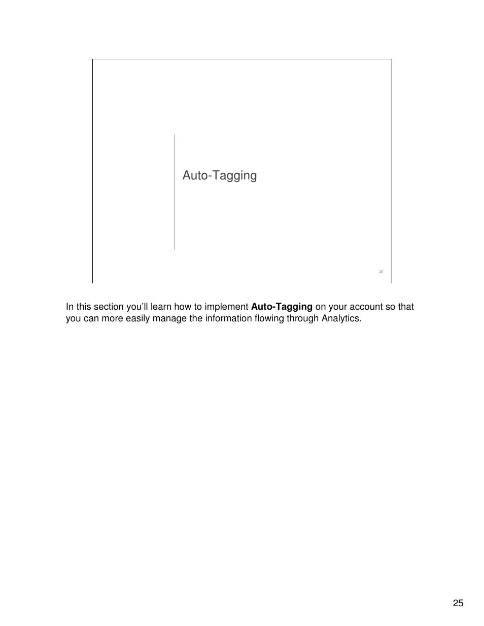 Auto-tagging | Google Analytics Guide User Manual | Page 25 / 48