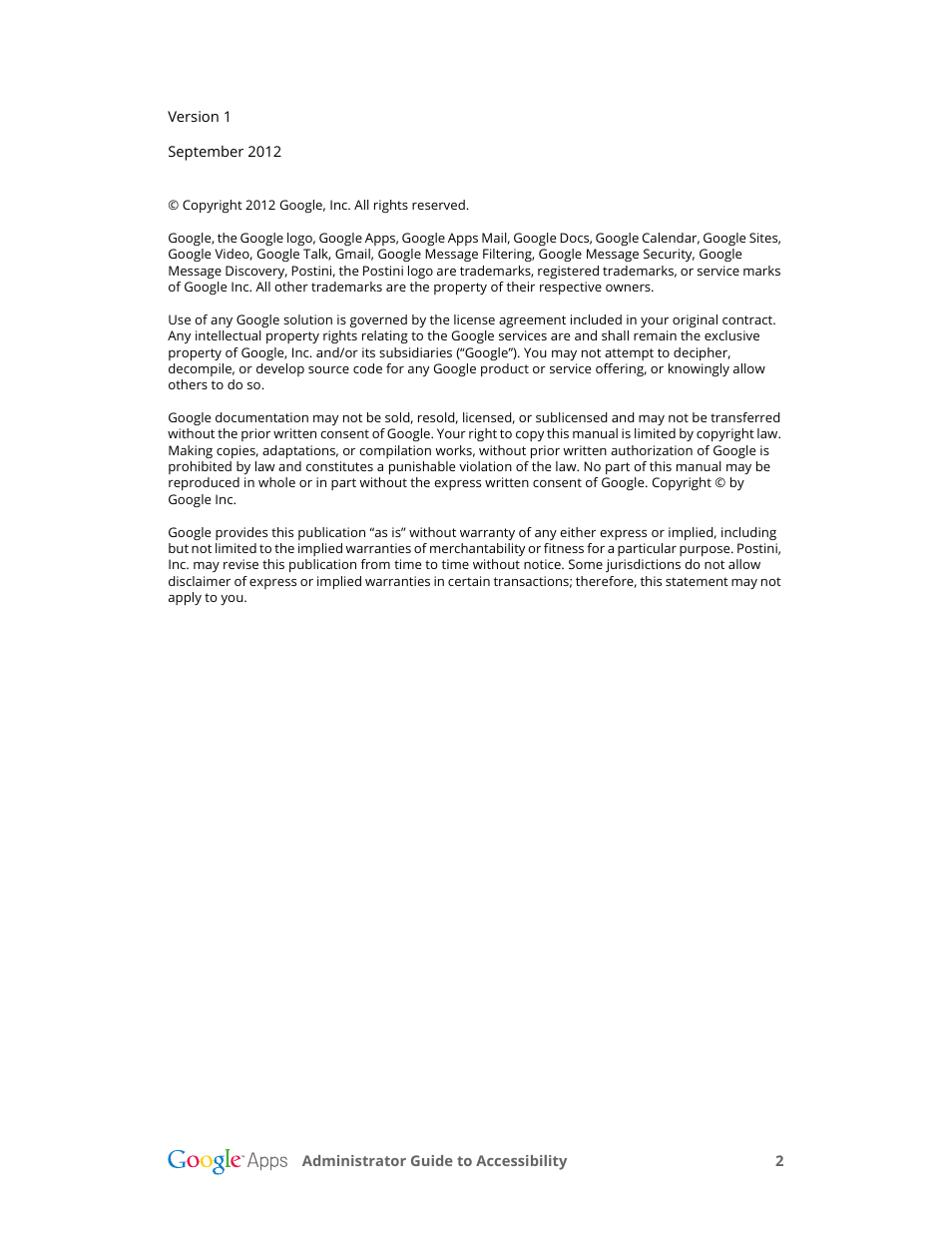 Google Accessibility Administrator Guide User Manual | Page 2 / 21