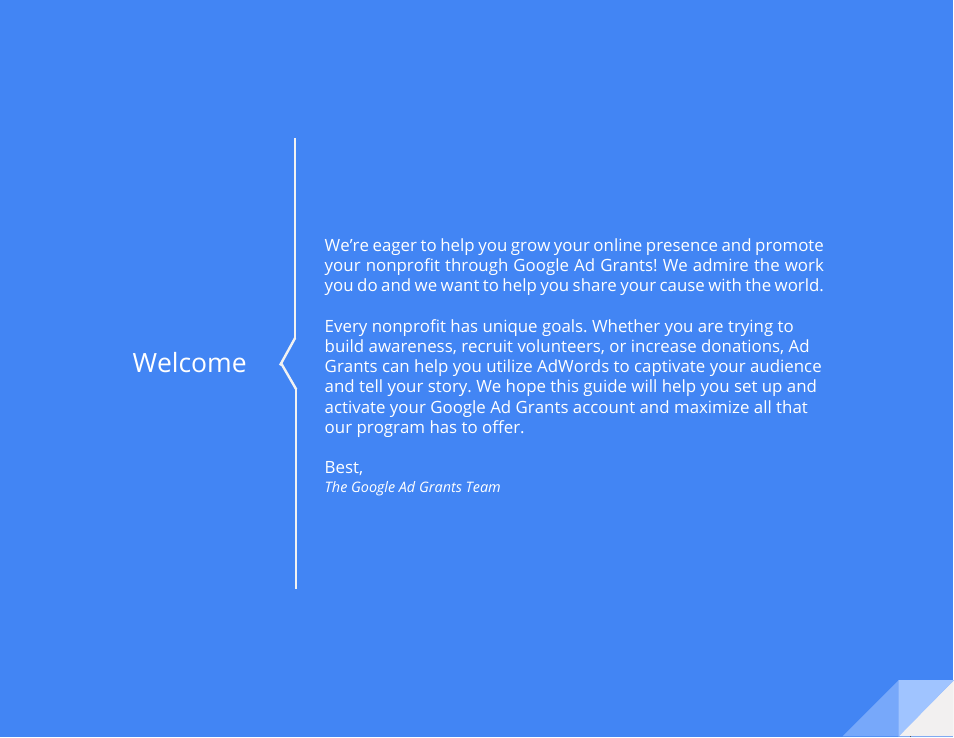 Welcome | Google Ad Grants Nonprofit Guide User Manual | Page 2 / 21