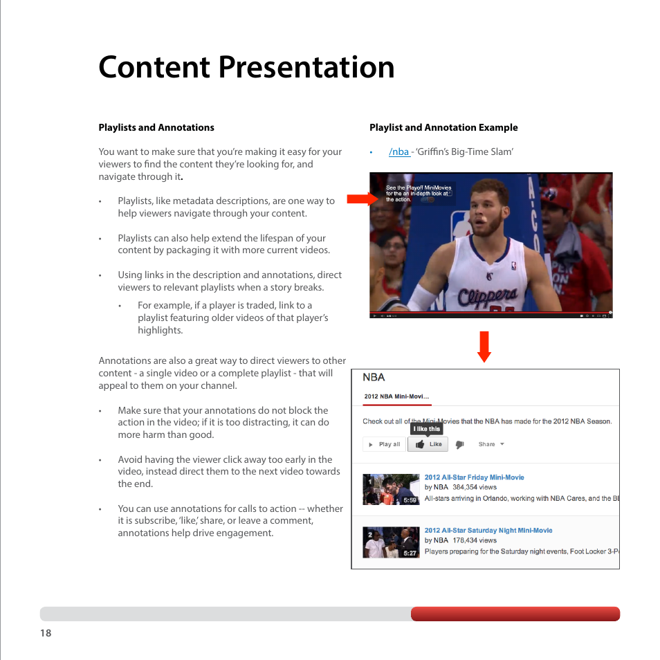 Content presentation | Google YouTube Creator Playbook Guide Sports User Manual | Page 18 / 39