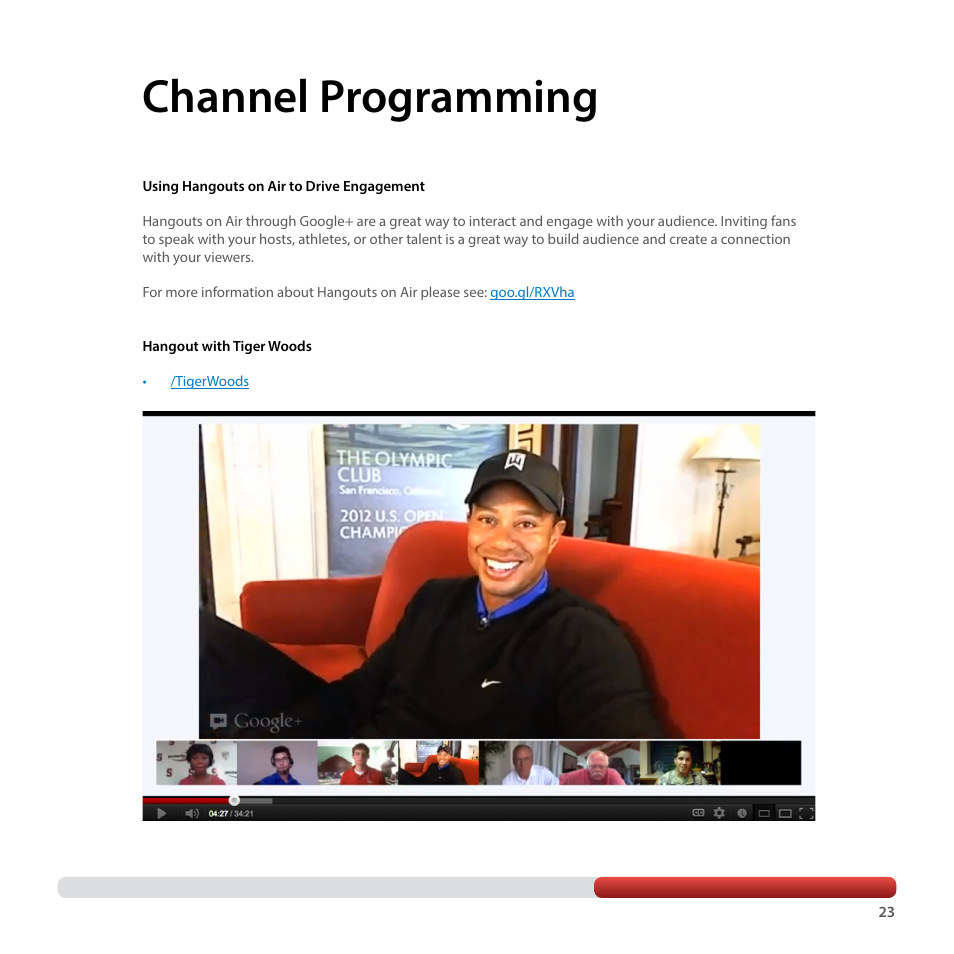 Channel programming | Google YouTube Creator Playbook Guide Sports User Manual | Page 23 / 39