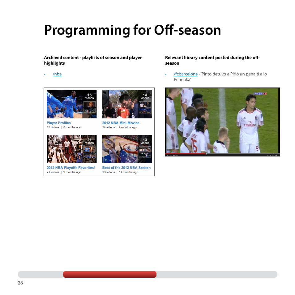 Programming for off-season | Google YouTube Creator Playbook Guide Sports User Manual | Page 26 / 39