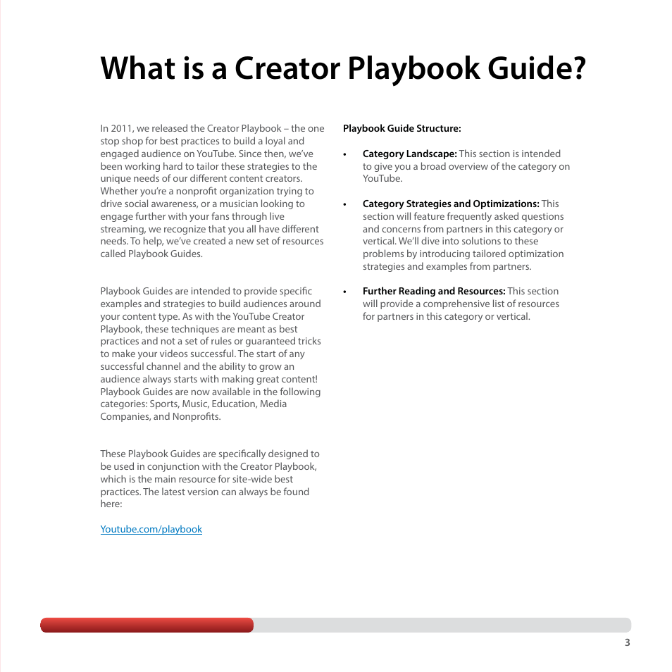 What is a creator playbook guide | Google YouTube Creator Playbook Guide Sports User Manual | Page 3 / 39