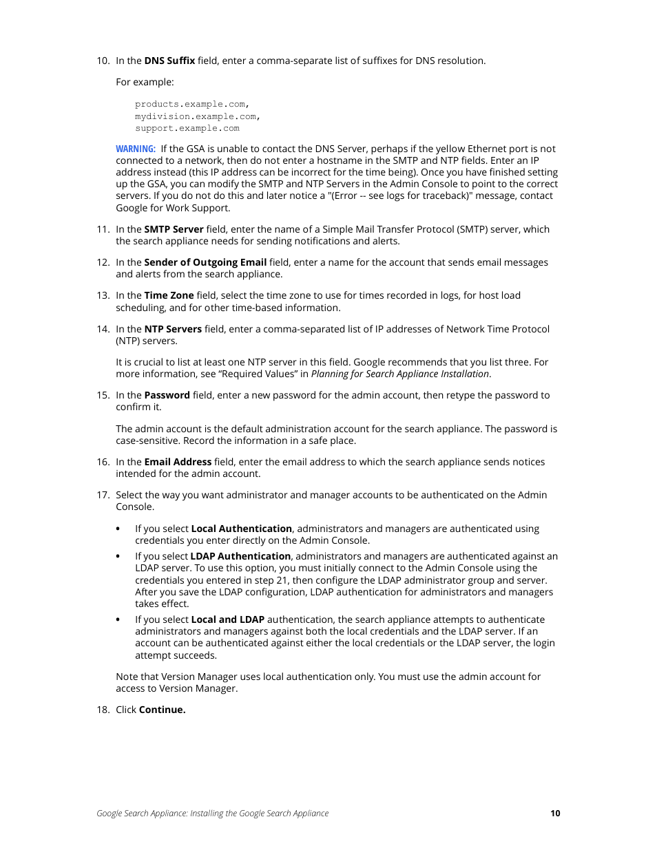 Google Search Appliance Installing the Google Search Appliance User Manual | Page 10 / 23