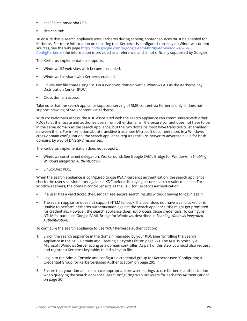 Google Search Appliance Managing Search for Controlled-Access Content User Manual | Page 26 / 85