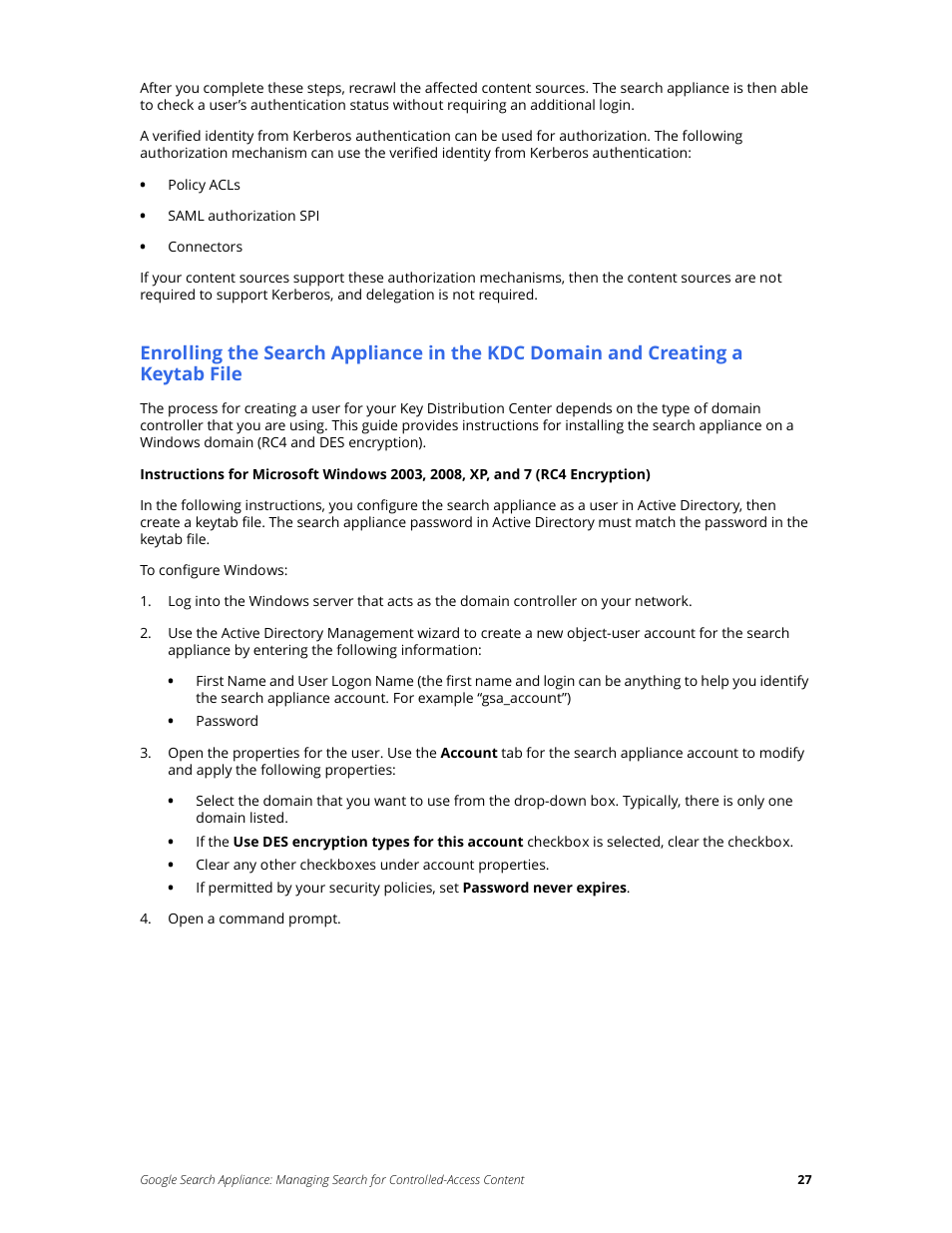 Google Search Appliance Managing Search for Controlled-Access Content User Manual | Page 27 / 85