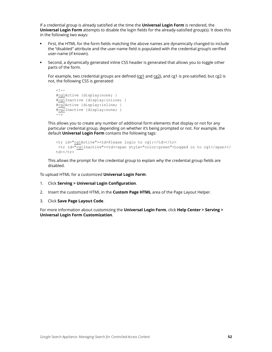Google Search Appliance Managing Search for Controlled-Access Content User Manual | Page 52 / 85