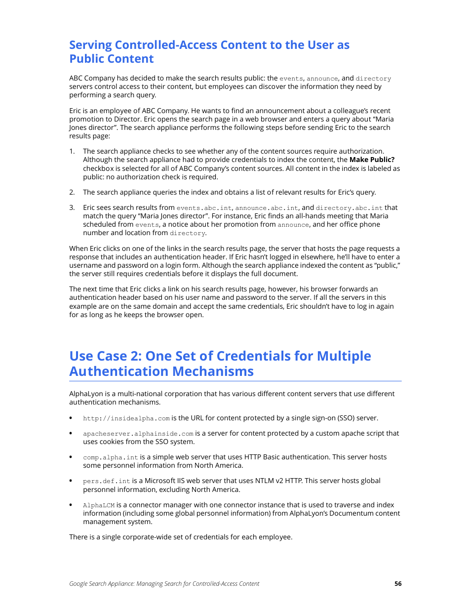 Google Search Appliance Managing Search for Controlled-Access Content User Manual | Page 56 / 85