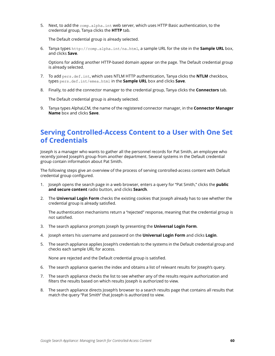 Google Search Appliance Managing Search for Controlled-Access Content User Manual | Page 60 / 85