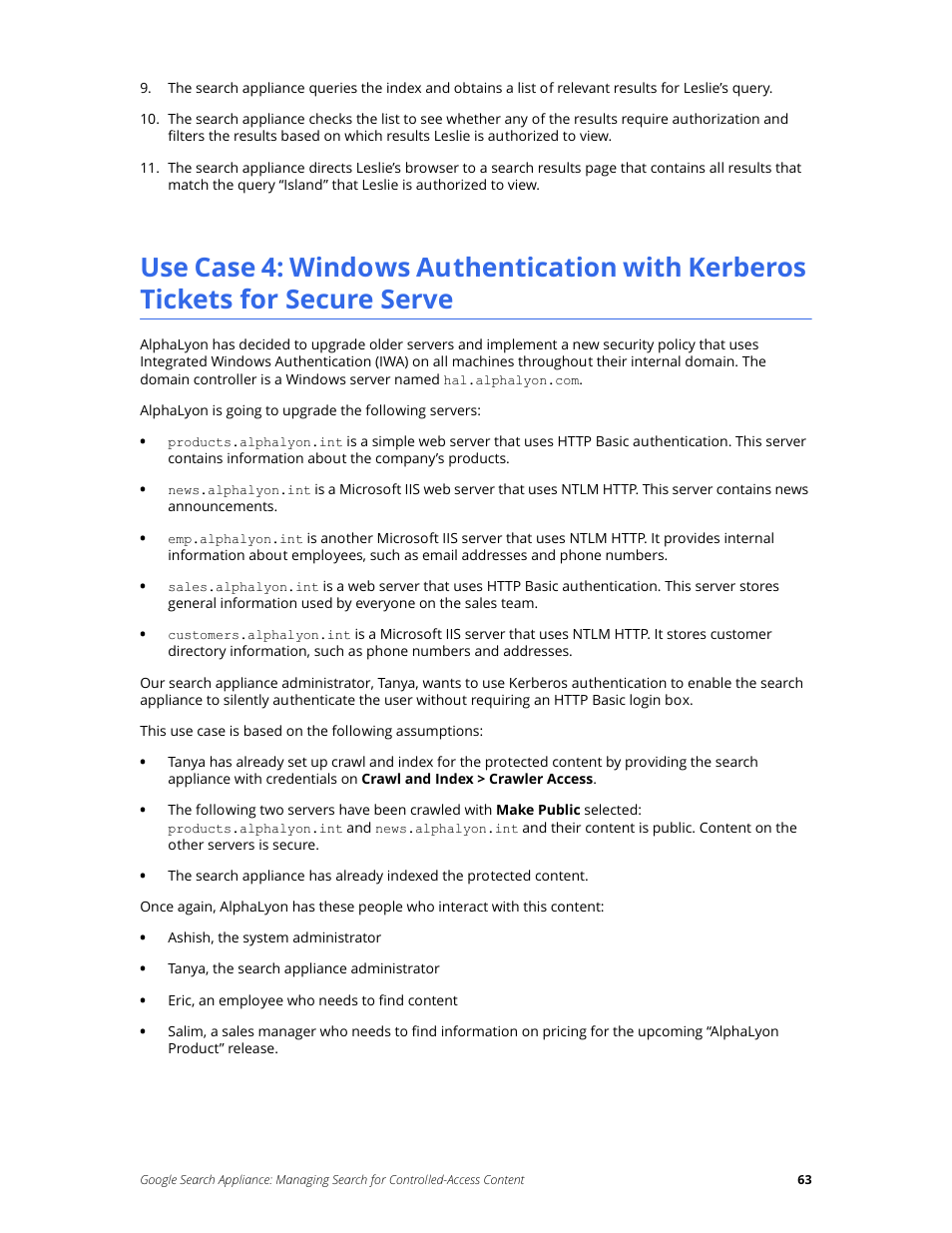 Google Search Appliance Managing Search for Controlled-Access Content User Manual | Page 63 / 85