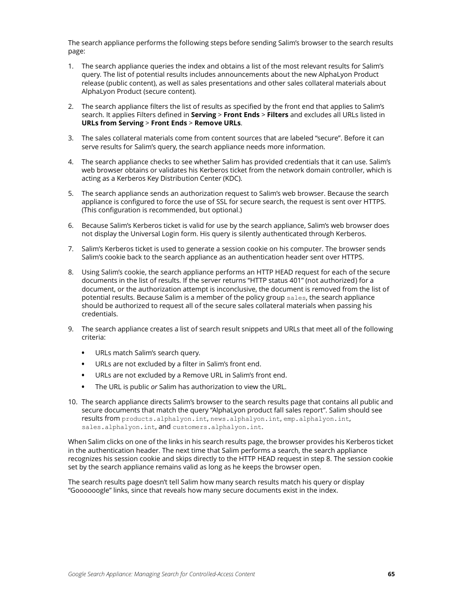 Google Search Appliance Managing Search for Controlled-Access Content User Manual | Page 65 / 85
