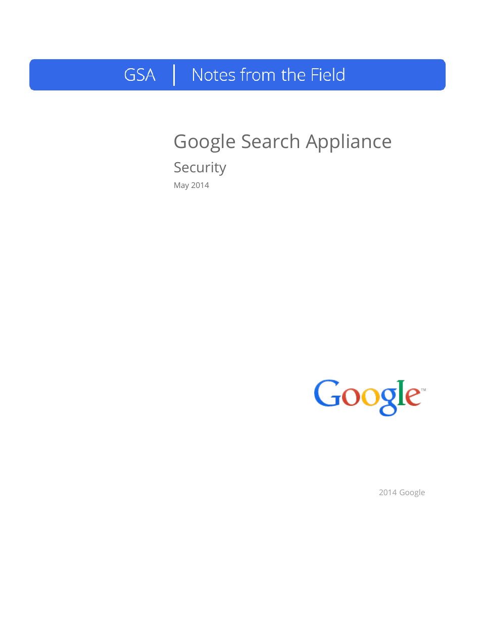 Google Search Appliance Security User Manual | 42 pages