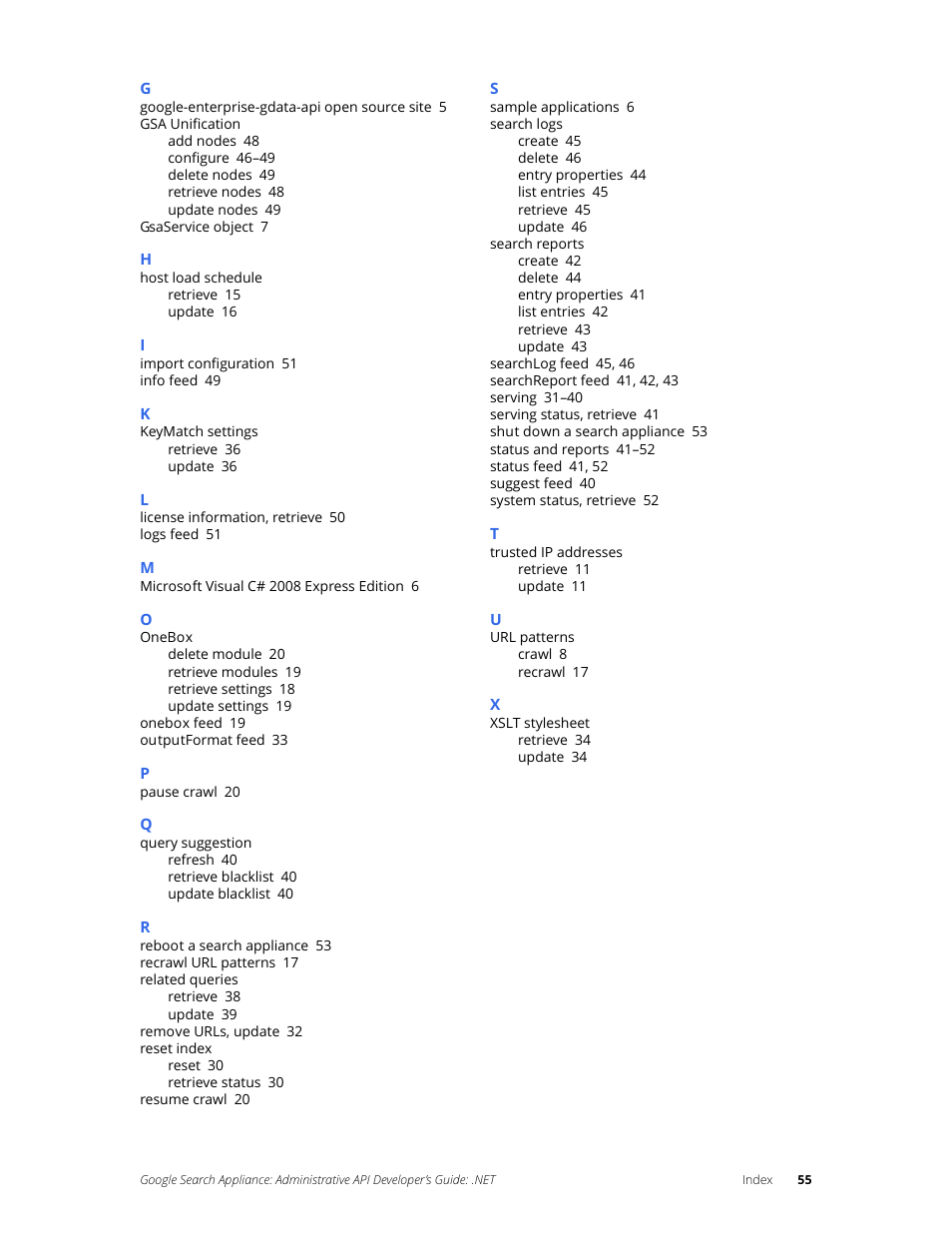 Google Search Appliance Administrative API Developers Guide: .NET User Manual | Page 55 / 55