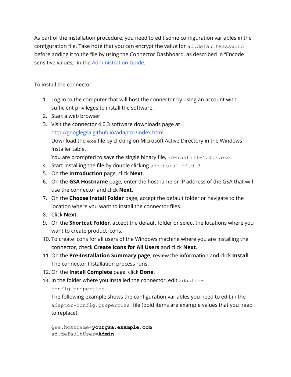 Google Search Appliance Connectors Deploying the Connector for Active Directory User Manual | Page 10 / 15