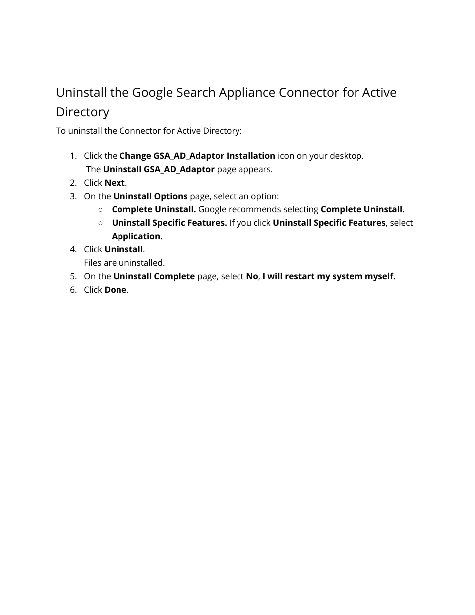 Google Search Appliance Connectors Deploying the Connector for Active Directory User Manual | Page 14 / 15