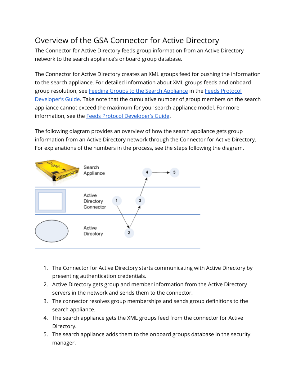 Overview of the gsa connector for active directory | Google Search Appliance Connectors Deploying the Connector for Active Directory User Manual | Page 4 / 15