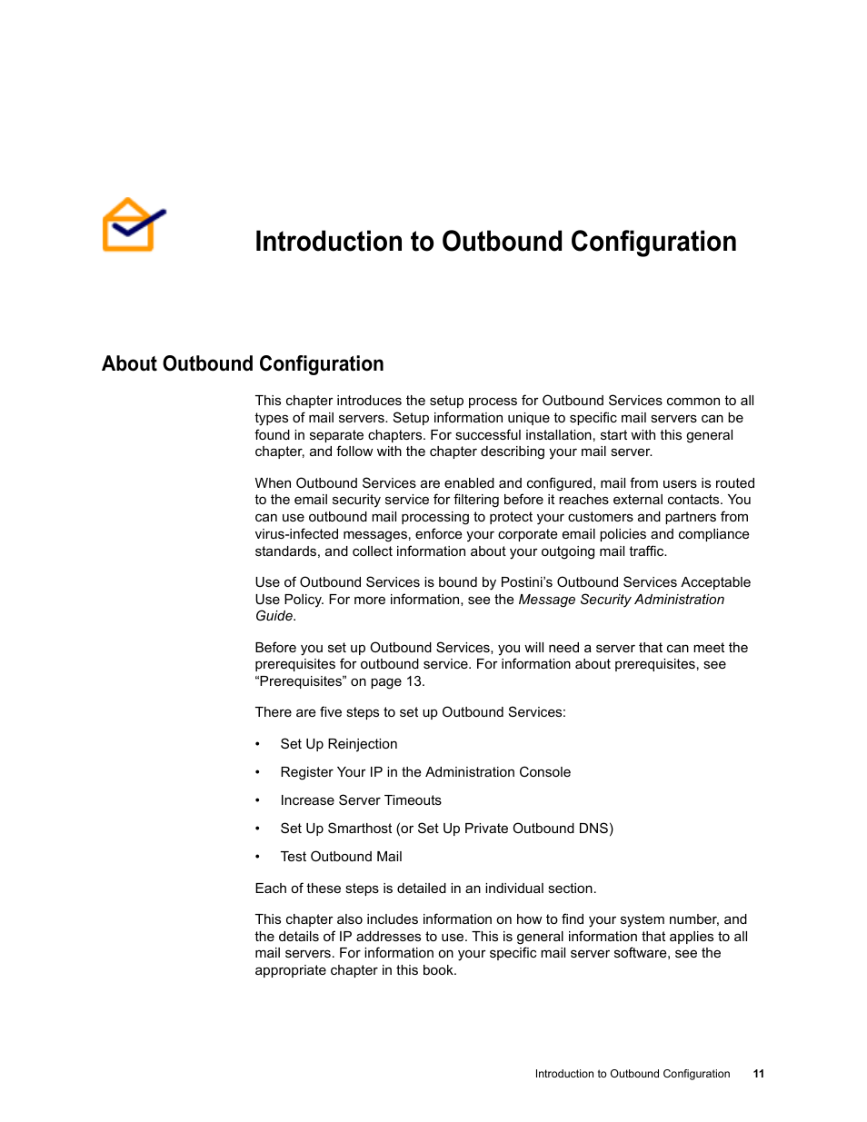 Introduction to outbound configuration, About outbound configuration, Chapter 1: introduction to outbound configuration | Google Outbound Services Configuration Guide User Manual | Page 10 / 128