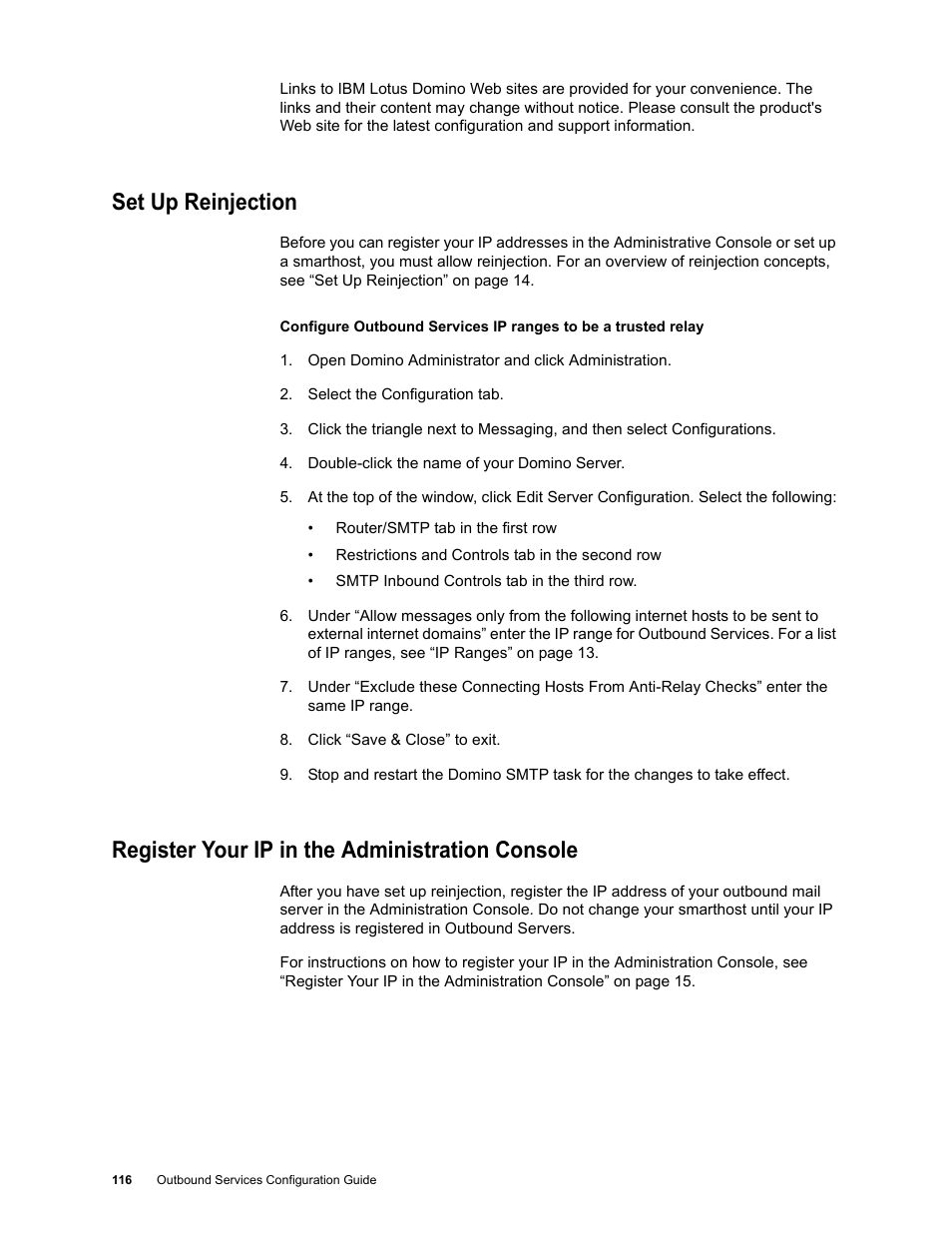 Set up reinjection, Register your ip in the administration console | Google Outbound Services Configuration Guide User Manual | Page 108 / 128