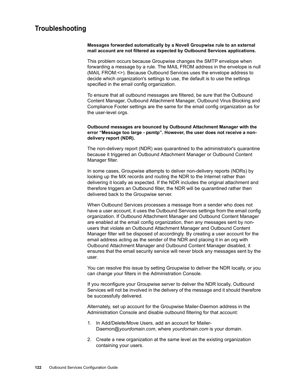 Troubleshooting | Google Outbound Services Configuration Guide User Manual | Page 114 / 128