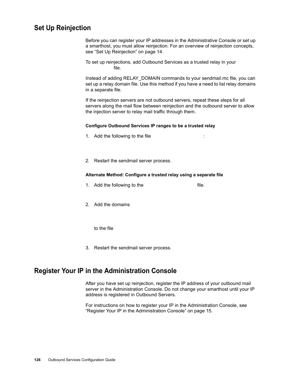 Set up reinjection, Register your ip in the administration console | Google Outbound Services Configuration Guide User Manual | Page 117 / 128