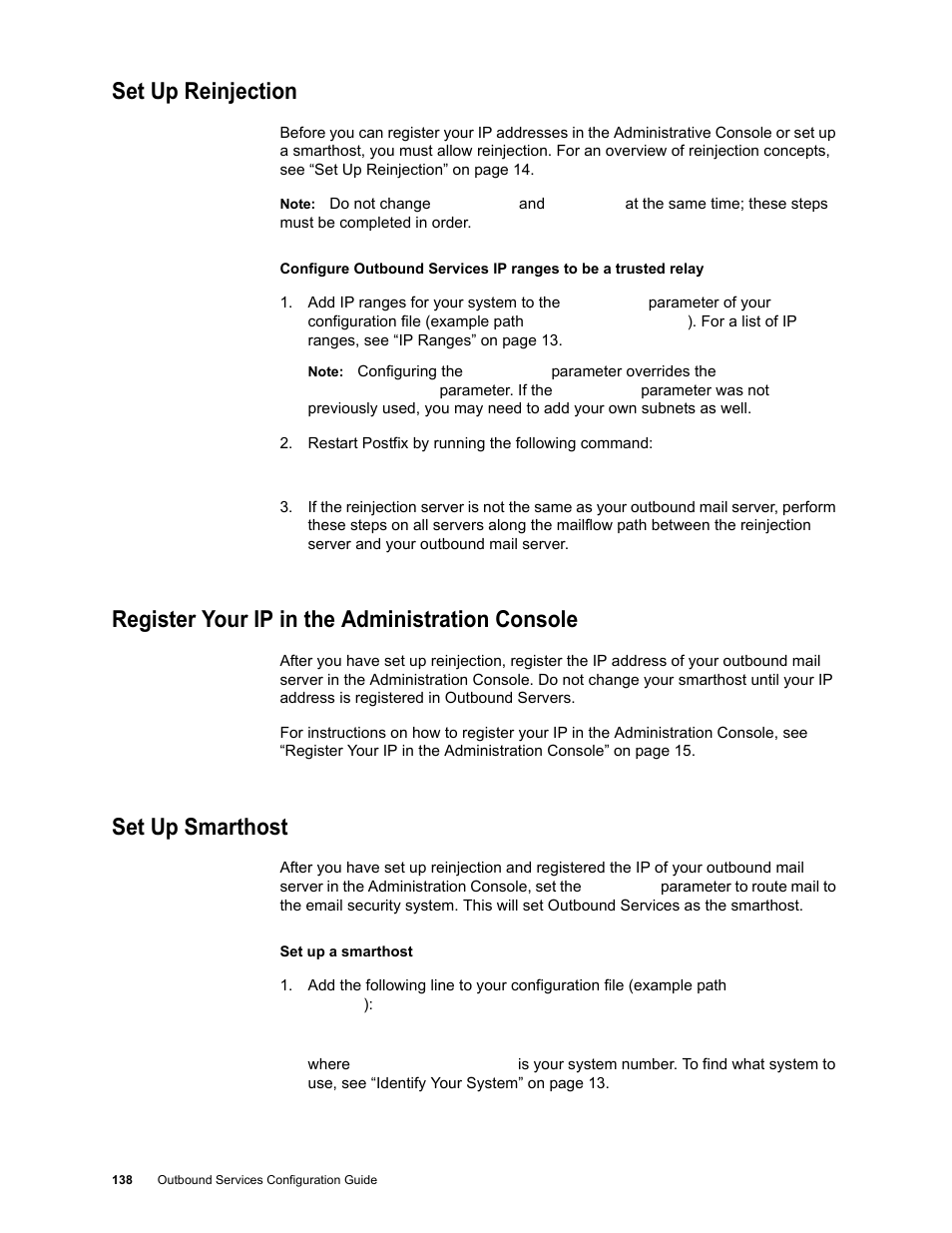 Set up reinjection, Register your ip in the administration console, Set up smarthost | Google Outbound Services Configuration Guide User Manual | Page 127 / 128