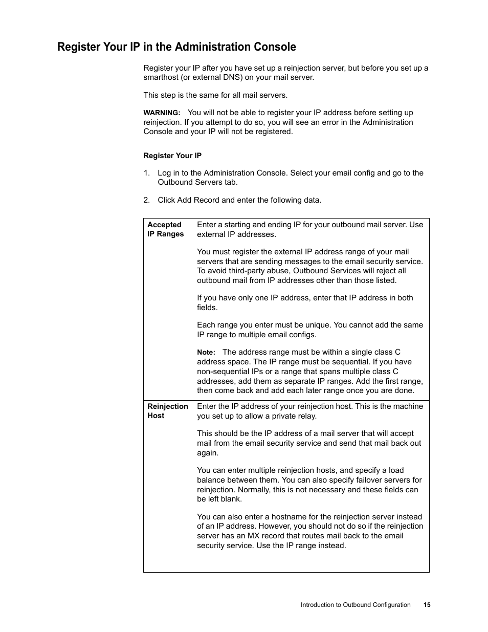 Register your ip in the administration console | Google Outbound Services Configuration Guide User Manual | Page 14 / 128