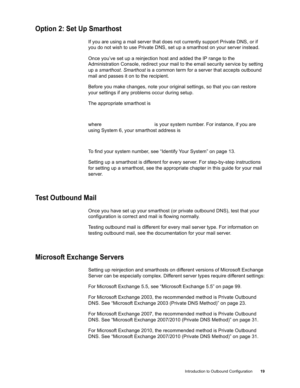 Option 2: set up smarthost, Test outbound mail, Microsoft exchange servers | Google Outbound Services Configuration Guide User Manual | Page 18 / 128