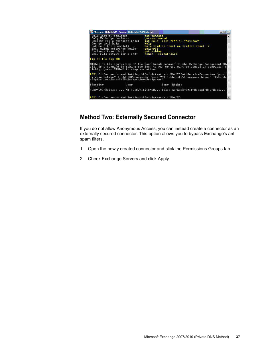 Method two: externally secured connector | Google Outbound Services Configuration Guide User Manual | Page 35 / 128