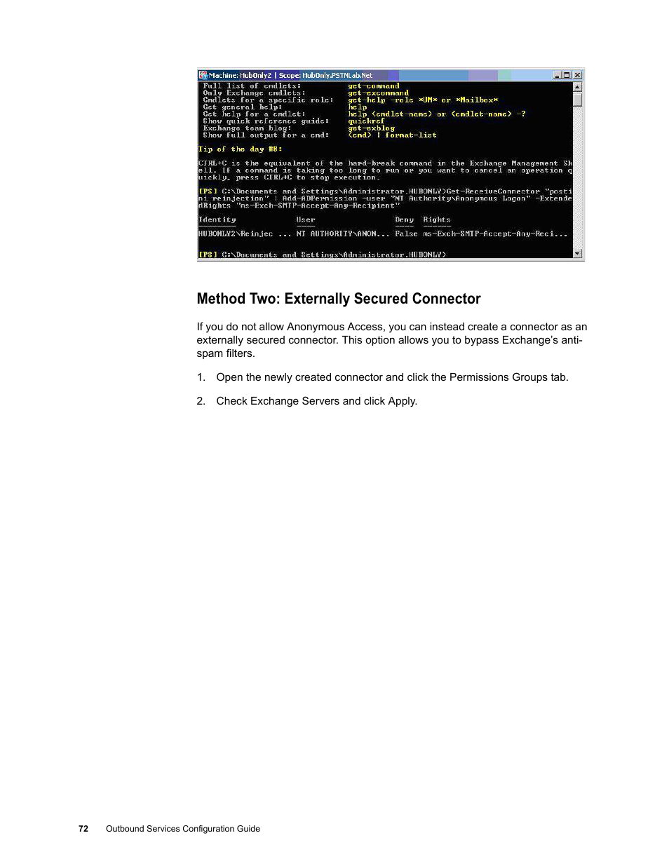 Method two: externally secured connector | Google Outbound Services Configuration Guide User Manual | Page 67 / 128