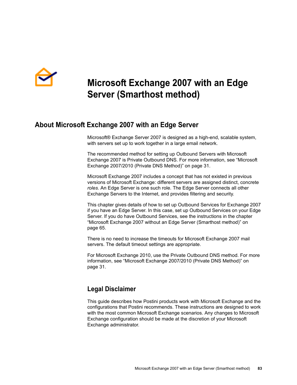 About microsoft exchange 2007 with an edge server, Legal disclaimer | Google Outbound Services Configuration Guide User Manual | Page 78 / 128