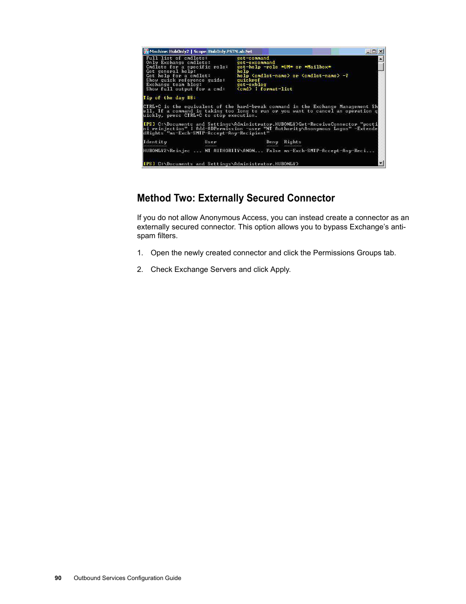 Method two: externally secured connector | Google Outbound Services Configuration Guide User Manual | Page 85 / 128