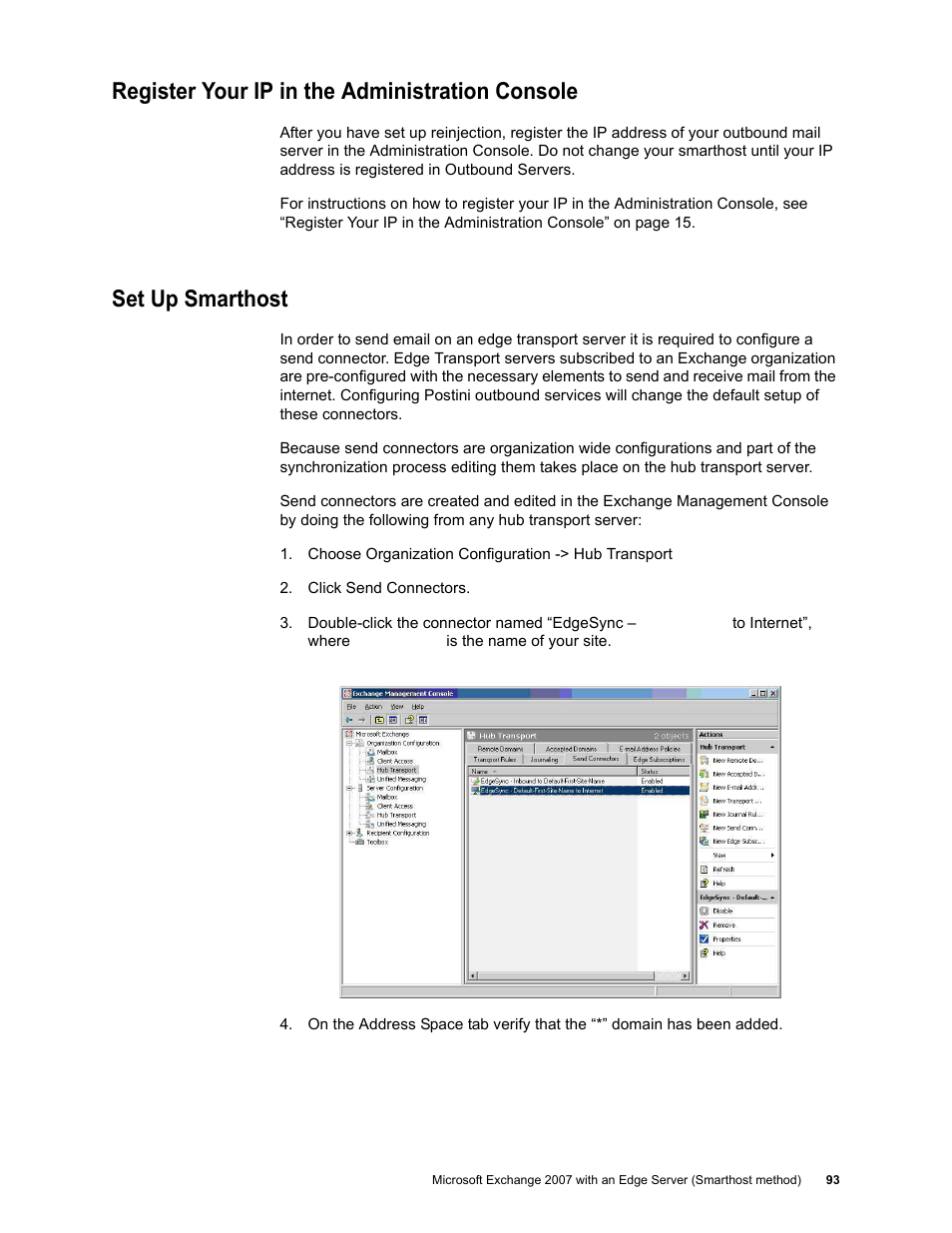 Register your ip in the administration console, Set up smarthost | Google Outbound Services Configuration Guide User Manual | Page 88 / 128