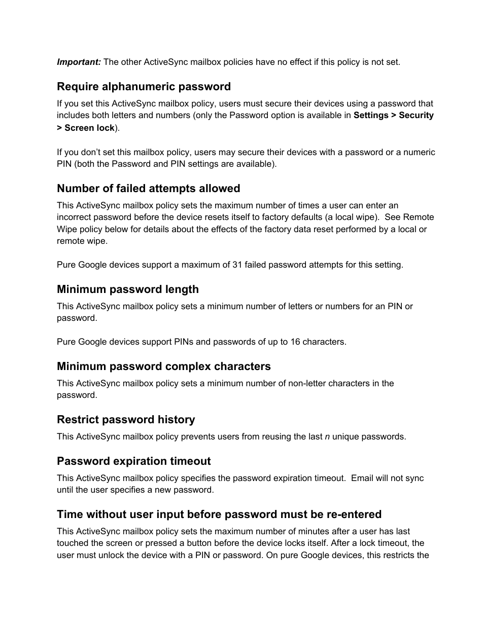 Google Android support for Microsoft Exchange in pure Google devices User Manual | Page 3 / 5